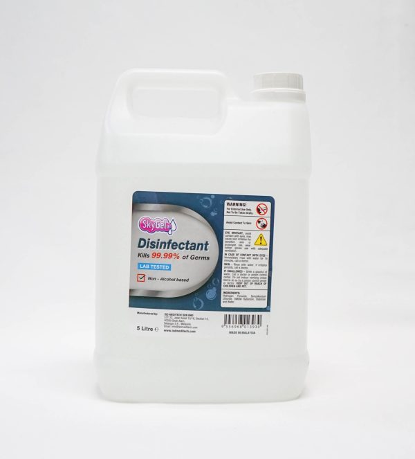 Surface Disinfectant Liquid Non-Alcohol 5L Colorless Sky Gel 2Kt Cap Fashion